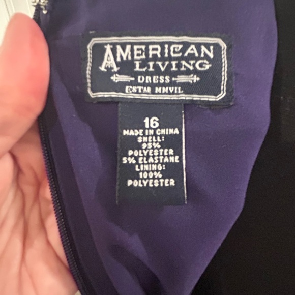 American Living Sheath Dress Purple V-Neck Size 16 - Picture 7 of 10